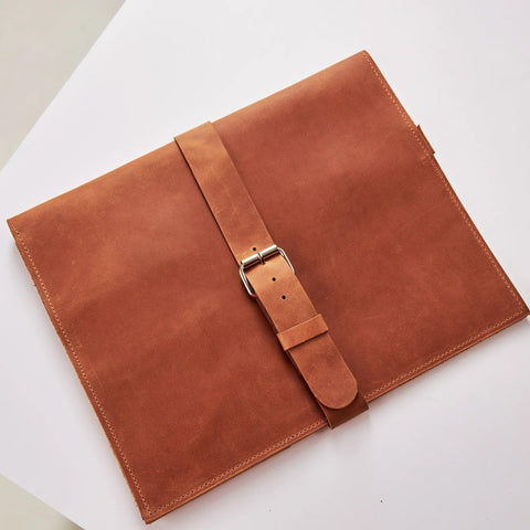 Leather Macbook Sleeve Belted - Pikore