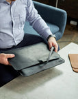Leather MacBook Sleeve with Tie Closure - Pikore