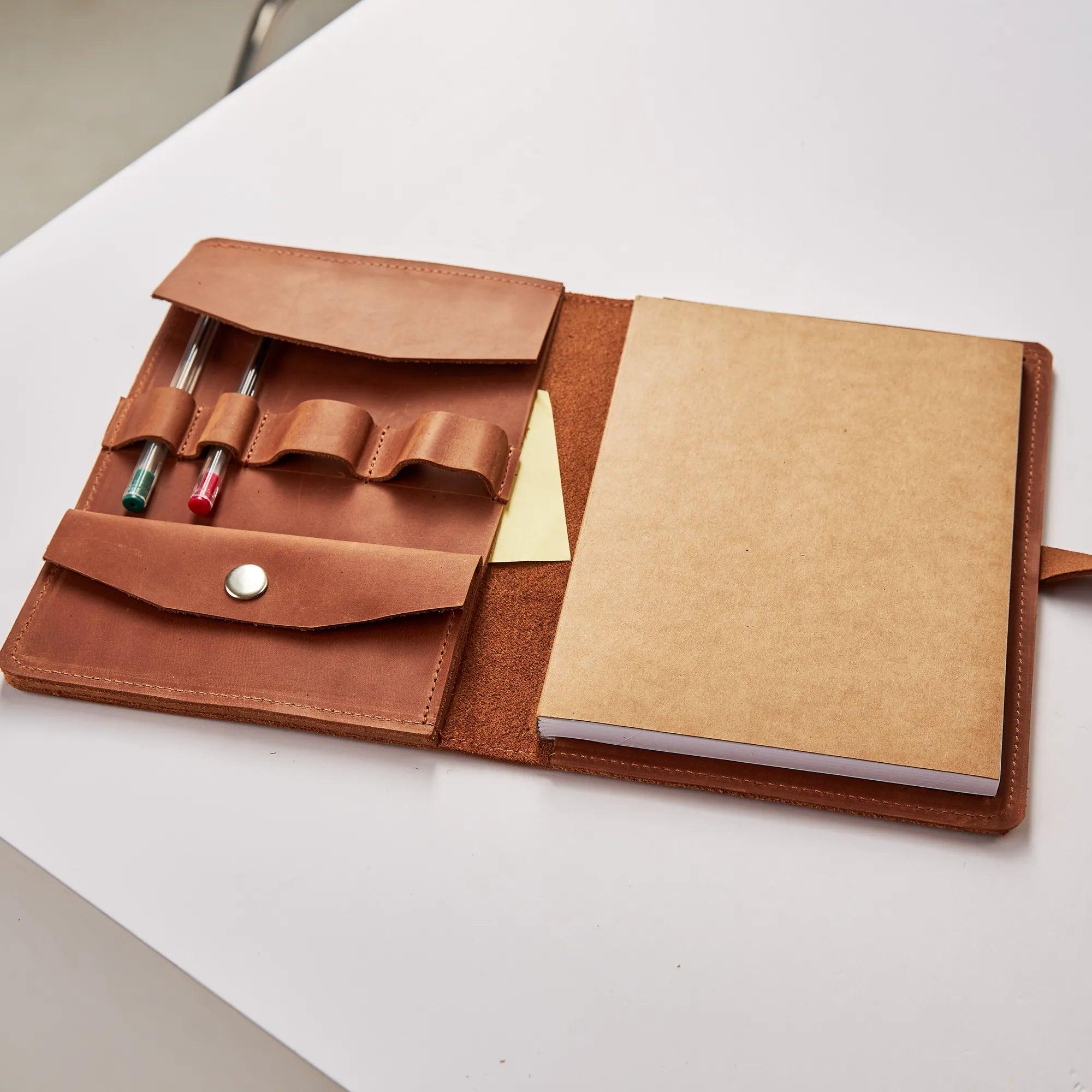 Leather Sketchbook Cover, Leather Notebook Cover for Artists