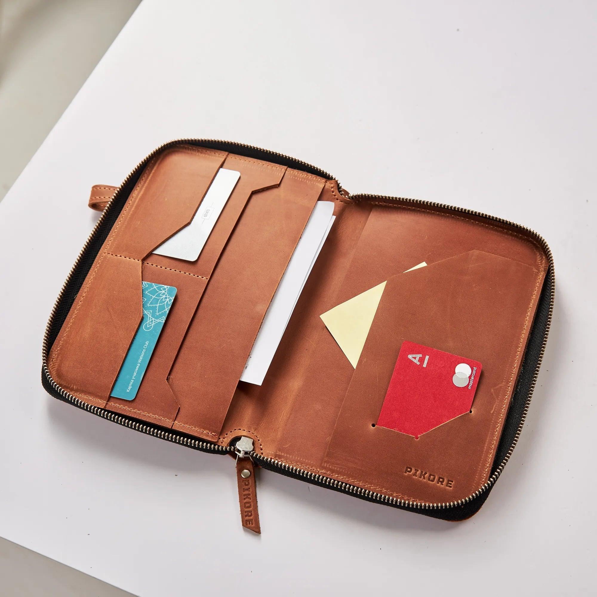 Leather Travel Document Holder - Pikore