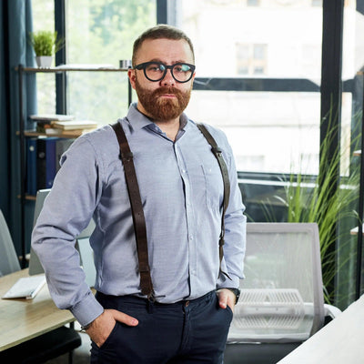 Leather Men's Suspenders - Pikore