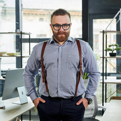 Leather Men's Suspenders - Pikore