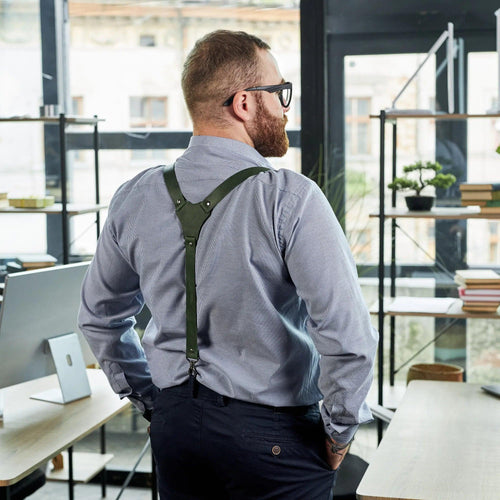 Leather Men's Suspenders - Pikore