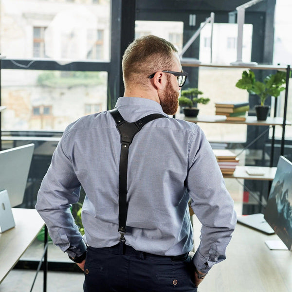 Leather Men's Suspenders - Pikore