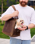 Leather Dog Travel Bag