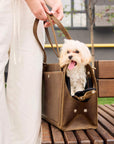 Leather Dog Travel Bag