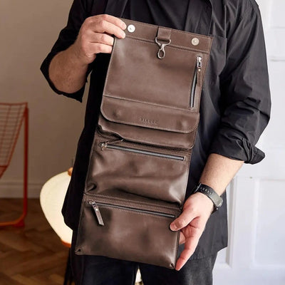 Leather Hanging Toiletry Bag - Pikore