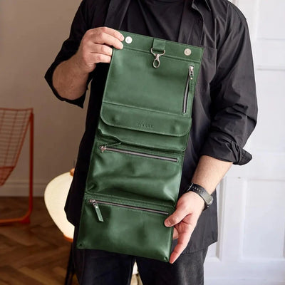 Leather Hanging Toiletry Bag - Pikore