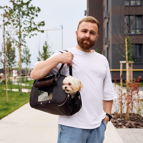 Leather Dog Carrier Bag