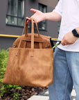 Leather Tennis Bag with Racket Holder