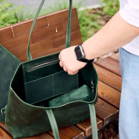 Leather Squash Bag with Racket Holder