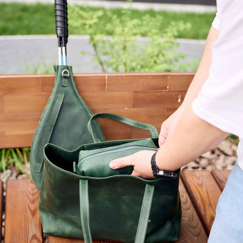 Leather Squash Bag with Racket Holder