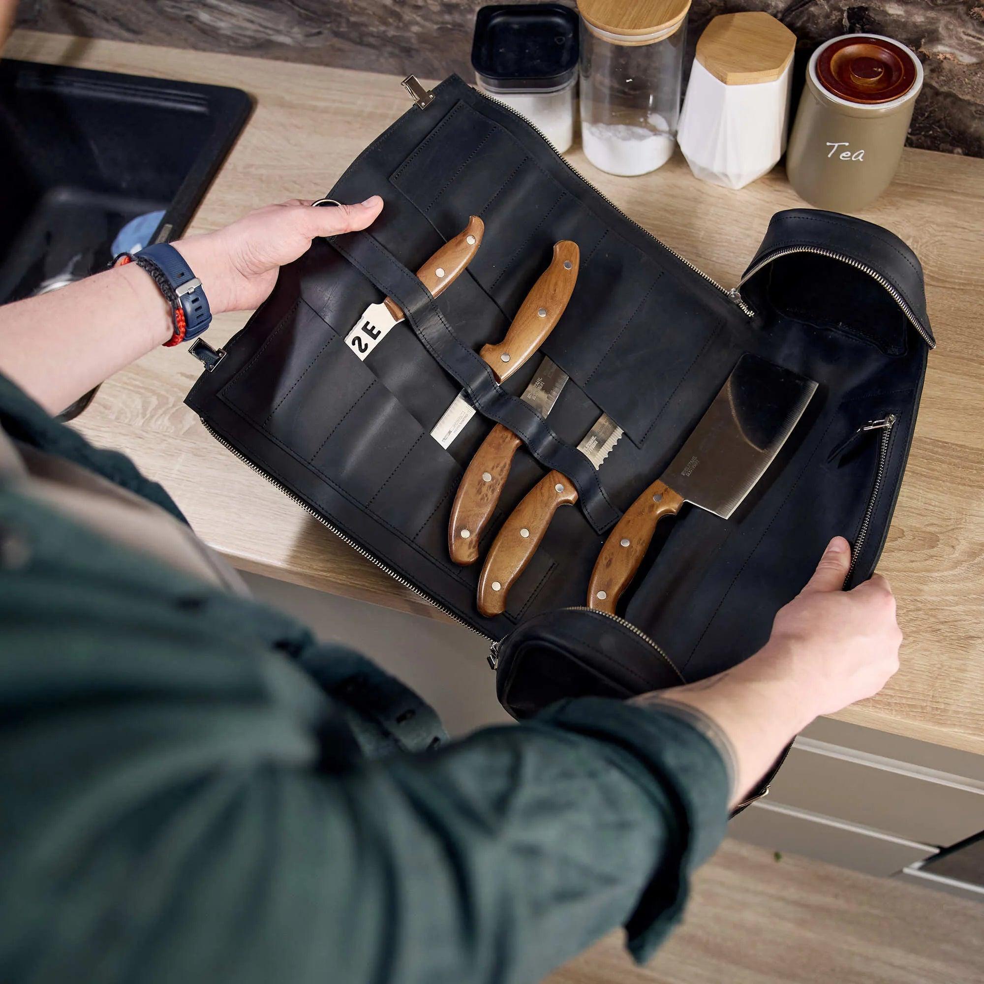 Personalized Leather Knife Bag For Chefs - Pikore