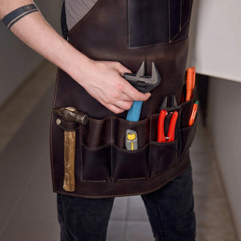 12-Pocket Leather Tool Apron - Pikore