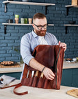 Leather BBQ Roll Bag (6 slots)