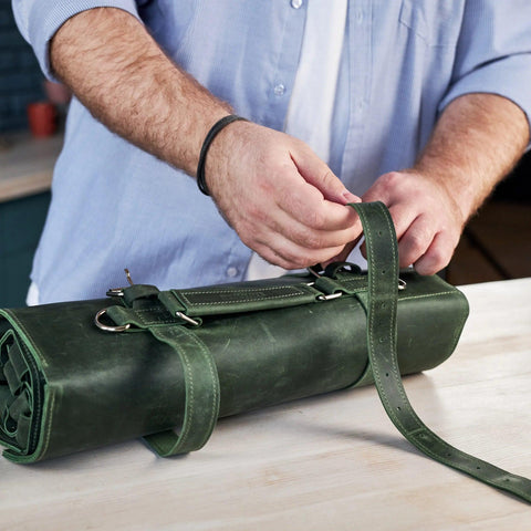 The Professional's Leather Knife Roll - Pikore