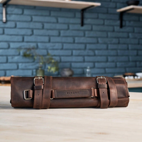 The Professional's Leather Knife Roll - Pikore