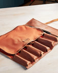 Leather Canvas Chef Knife Roll for cooking