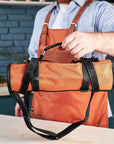 Leather Canvas Chef Knife Roll for cooking