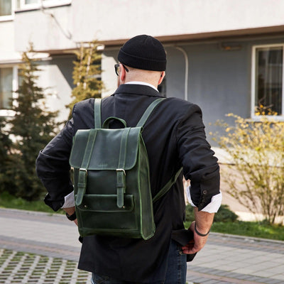 city backpack in vintage leather Best Leather Laptop Backpack for Men & Women