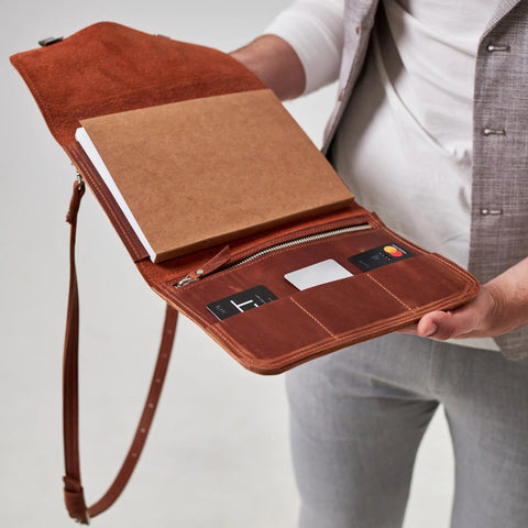 Leather Sketchbook with Shoulder Strap - Pikore