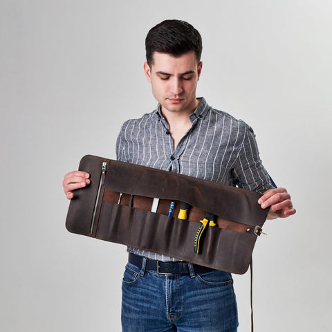 Leather Tool Roll Organizer - Pikore