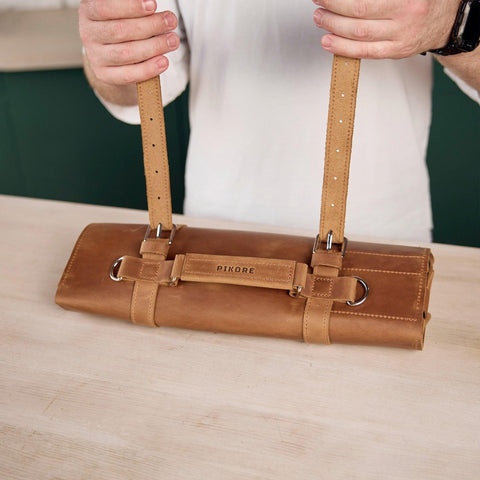 The Professional's Leather Knife Roll - Pikore