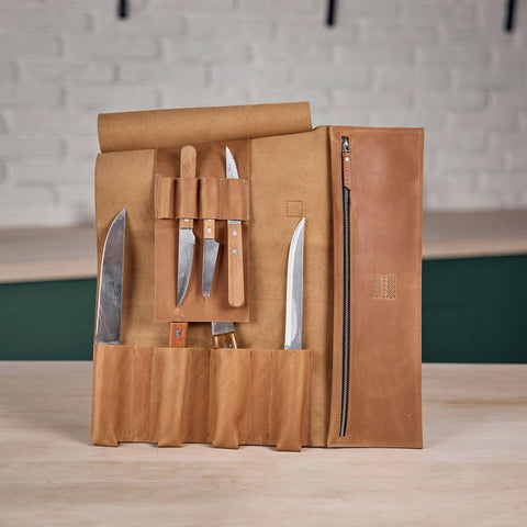 The Professional's Leather Knife Roll - Pikore