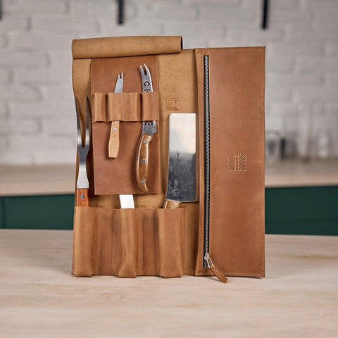 The Professional's Leather Knife Roll - Pikore