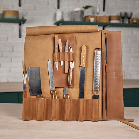 The Professional's Leather Knife Roll - Pikore