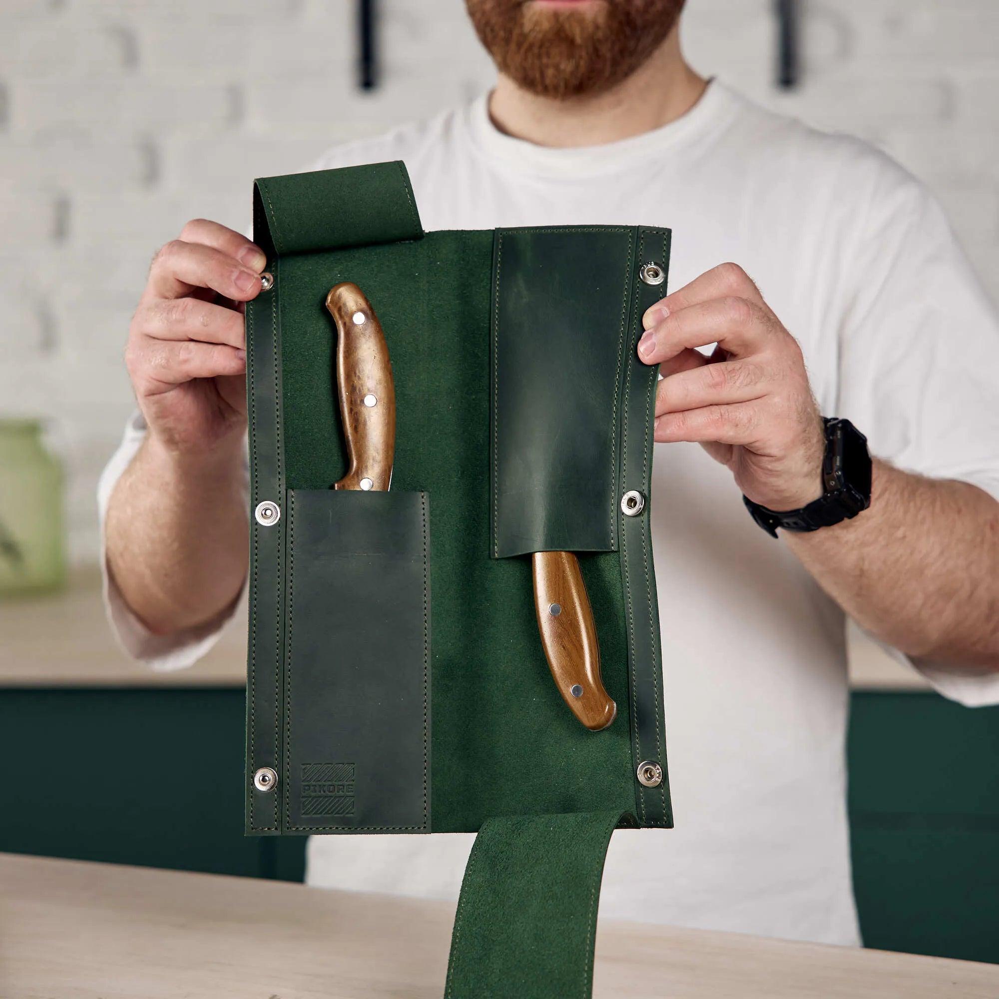 Personalized Leather Chefs Knife Case