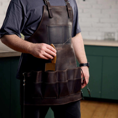 12-Pocket Leather Tool Apron - Pikore