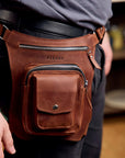 Leather Hip Pack with Thigh Strap - Pikore