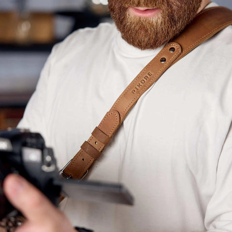 Leather Camera Shoulder Strap - Pikore