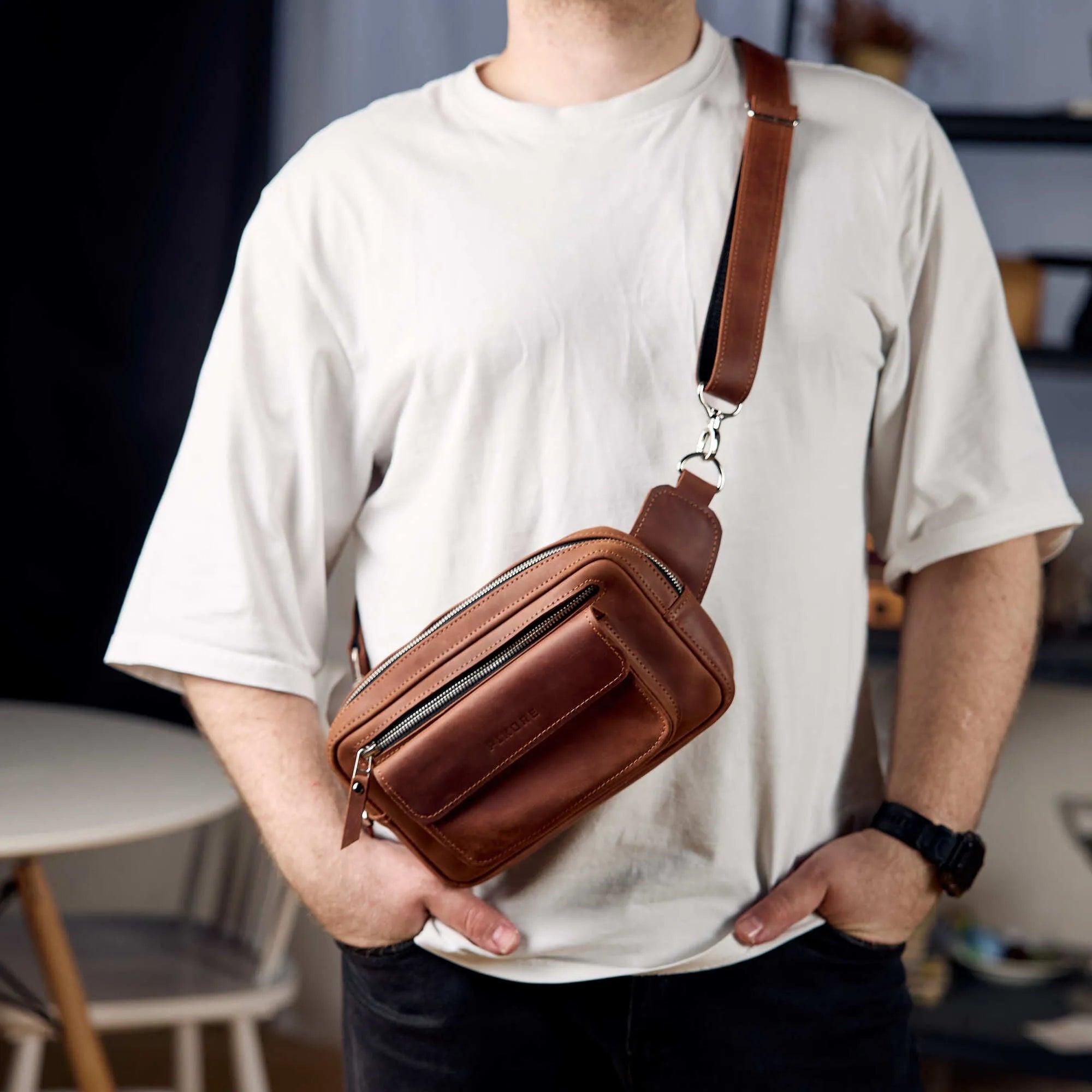 Leather Belt Bag For Men - Pikore