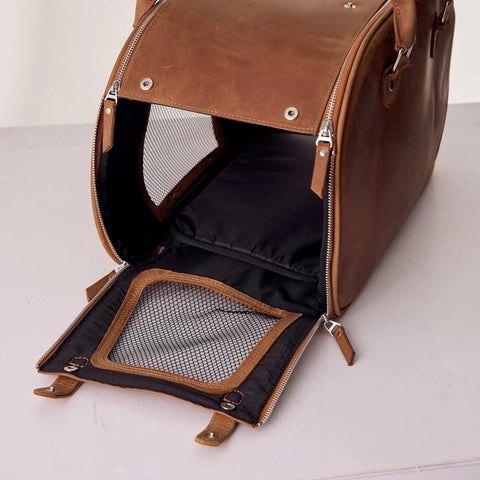 Leather Dog Carrier Bag