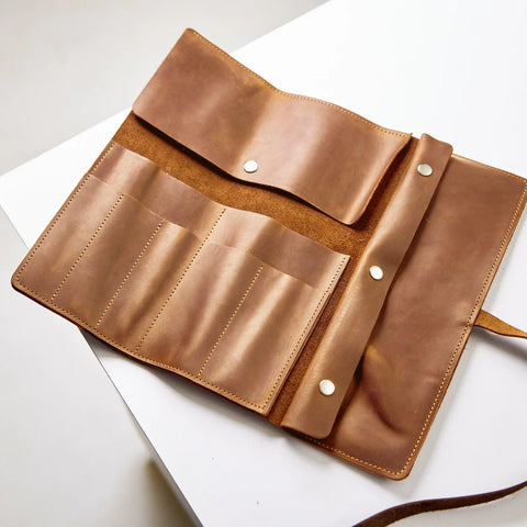 Leather Paint Brush Roll