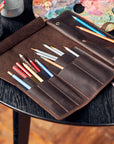 Leather Paint Brush Roll