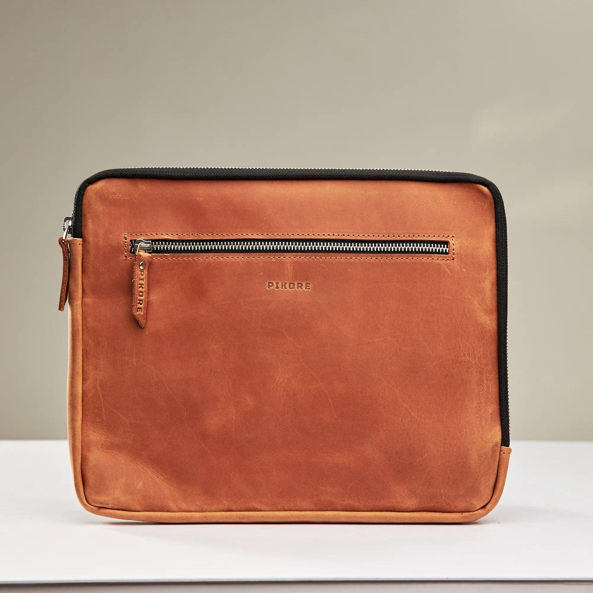 Leather Macbook Sleeve with Zipper - Pikore