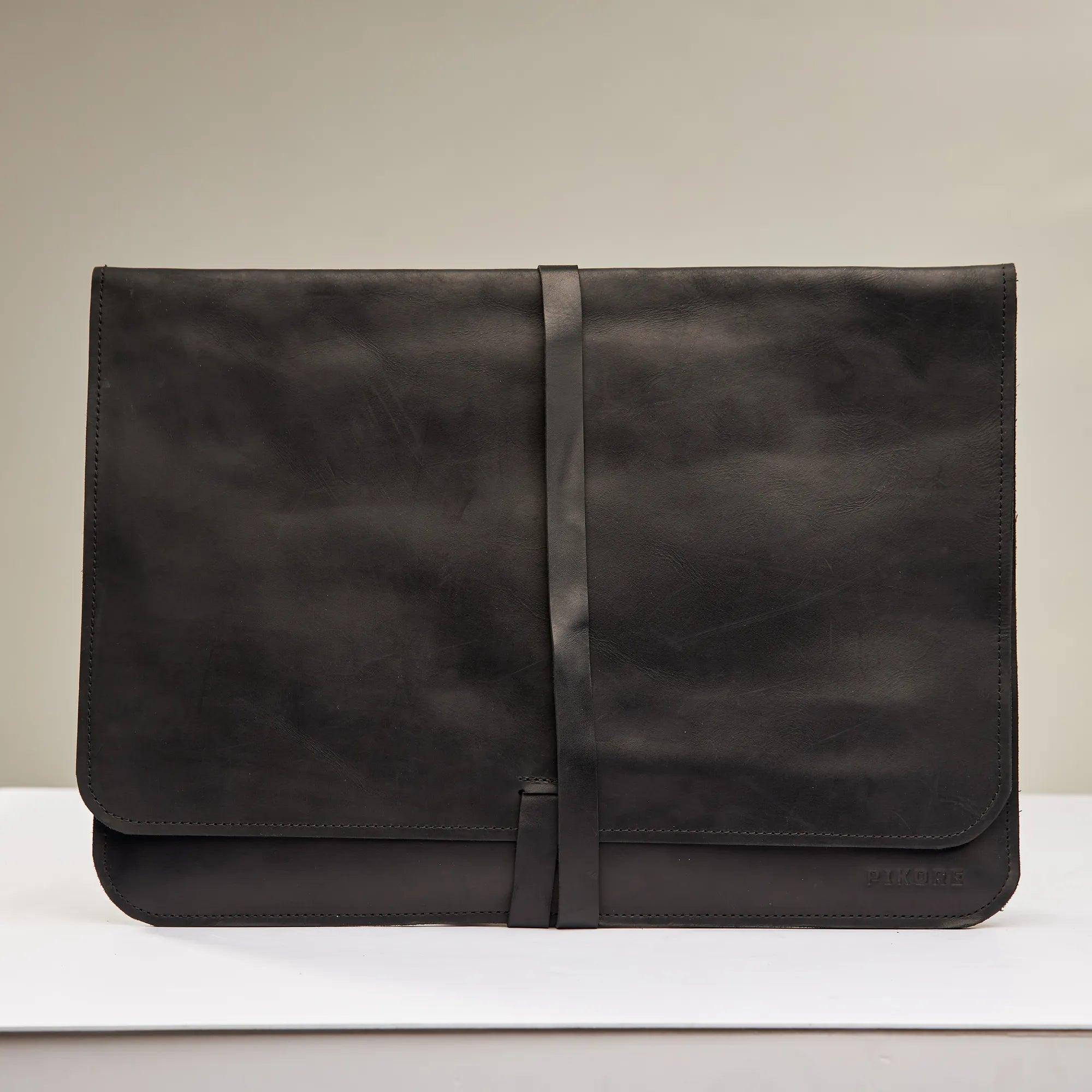 Leather MacBook Sleeve with Tie Closure - Pikore