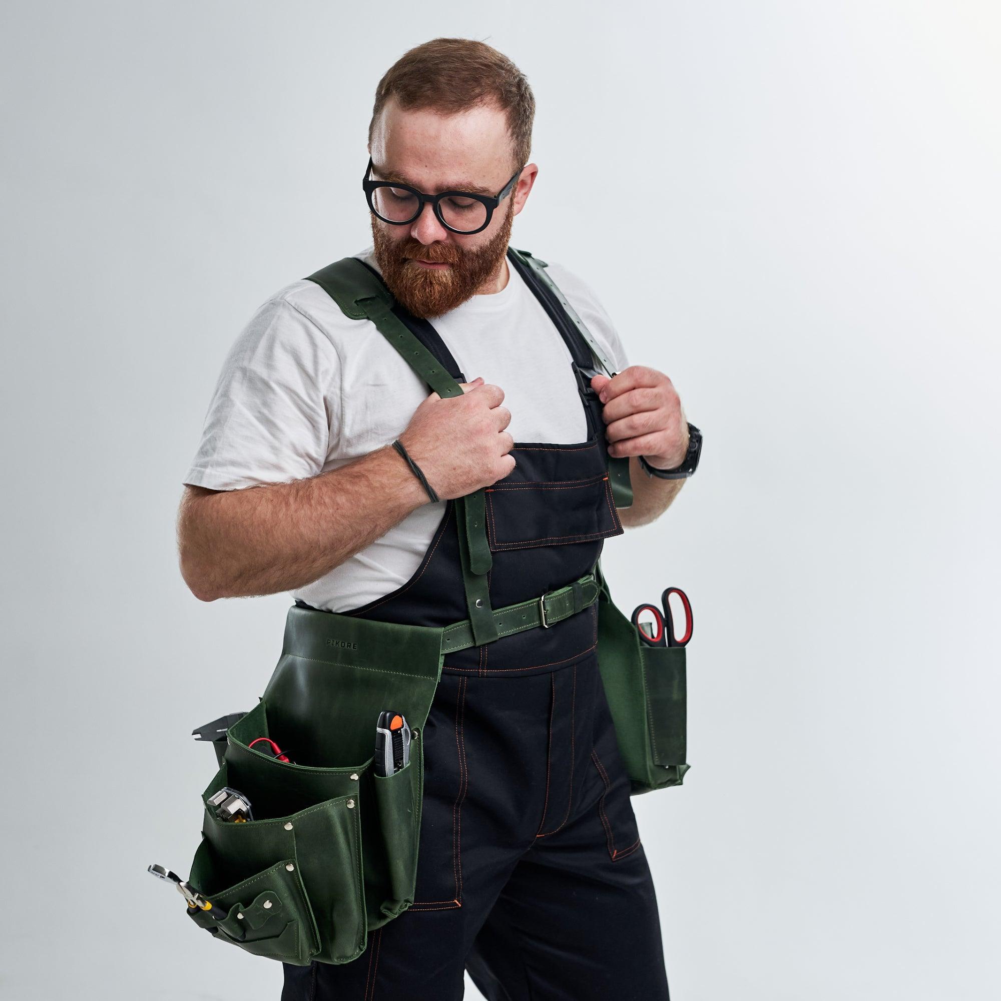 Occidental green leather tool bags hot sale