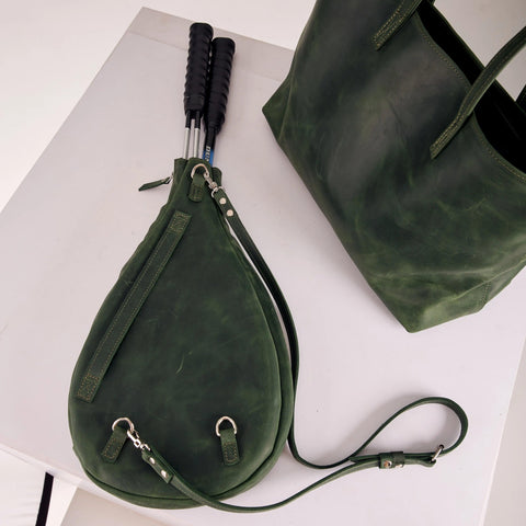 Leather Squash Bag with Racket Holder