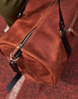 Leather duffle bag