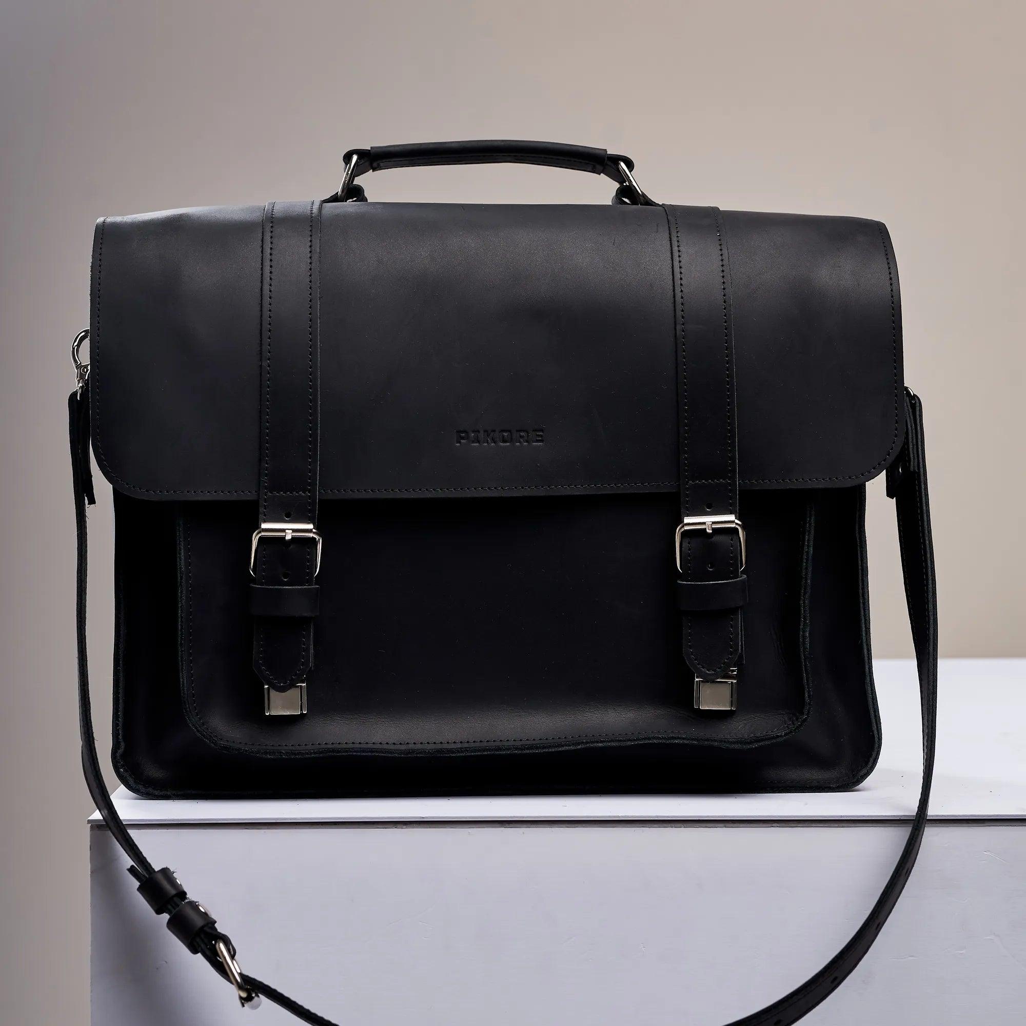 Briefcase Leather Bag - Pikore