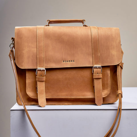 Briefcase Leather Bag - Pikore