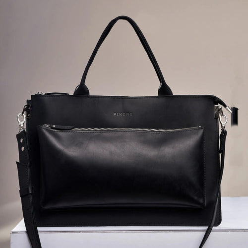 Black Shoulder Laptop Bag - Pikore