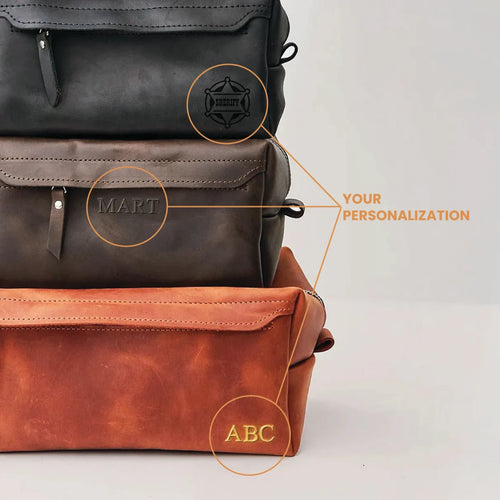 Toiletry Bag Prime — Premium Personalized Handmade Leather Cosmetic Bag | Pikore