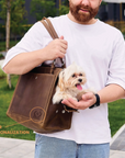 Leather Dog Travel Bag