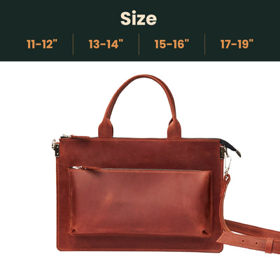 Leather Laptop Bag — Premium Personalized Handmade Leather Laptop Sleeve | Pikore