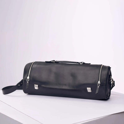 Black Leather Knife Bag